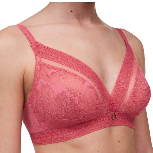Chantelle True Lace coral wireless bra