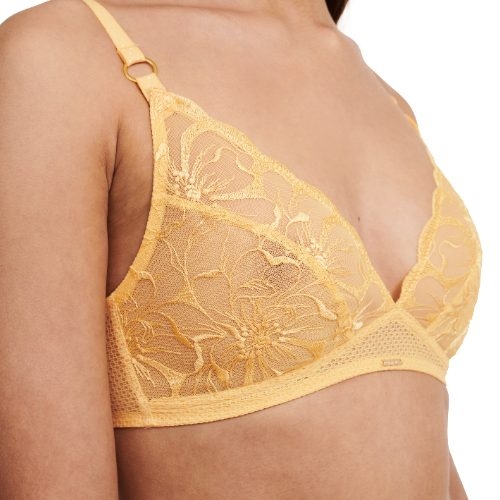 Chantelle Fleurs yellow wireless bra