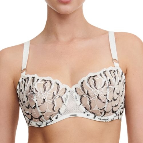Chantelle Fleurs white/black non-padded bra