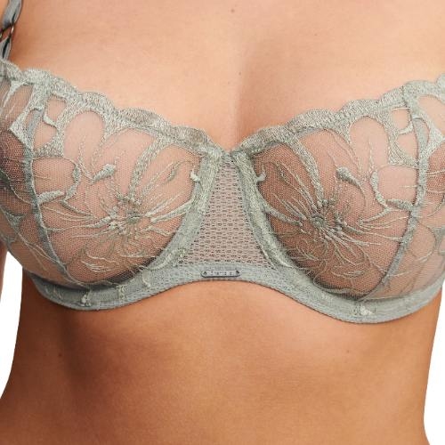 Chantelle Fleurs green non-padded bra
