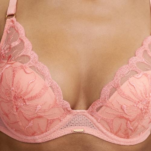 Chantelle Fleurs peach pink padded bra