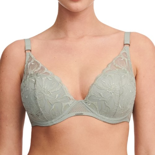 Chantelle Fleurs green padded bra