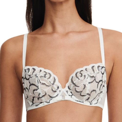 Chantelle Fleurs white/black non-padded bra