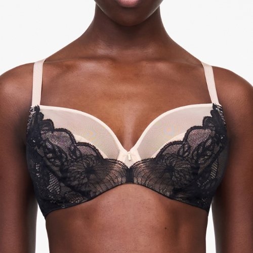 Chantelle Midnight Flowers black non-padded bra