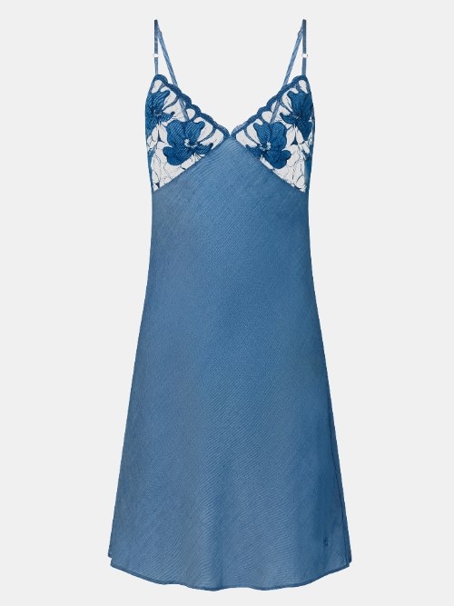 Chantelle Nachtmode Fleurs jeans blue slipdress