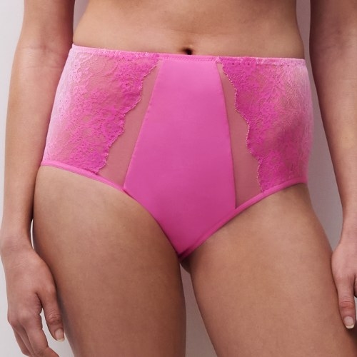 Chantelle Crush pink high waist brief