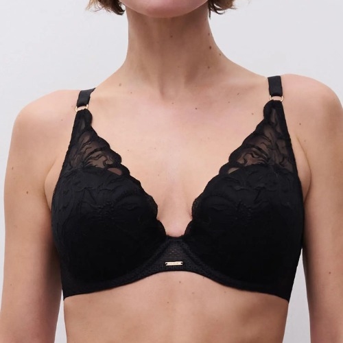 Chantelle Fleurs black padded bra