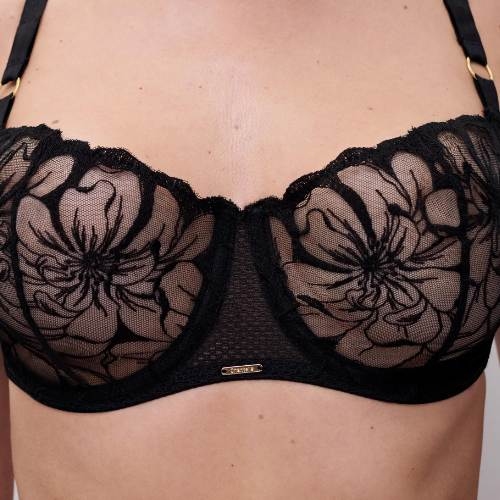 Chantelle Fleurs black non-padded bra