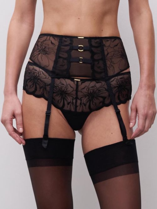 Chantelle Fleurs black suspender
