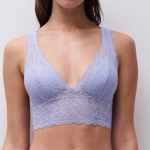 Chantelle Floral Touch jeans blue wireless bra