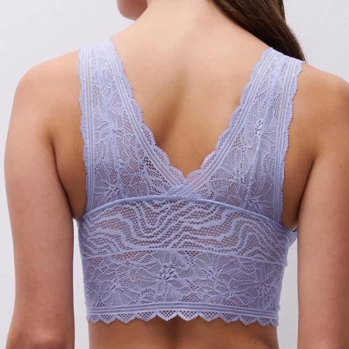 Chantelle Floral Touch jeans blue wireless bra