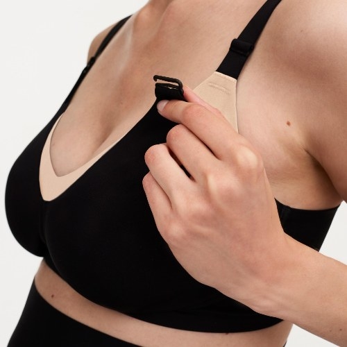 Chantelle Pure Maternity black nursing bra