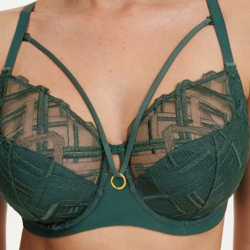 Chantelle Graphic Support green non-padded bra