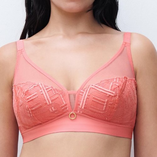Chantelle Graphic Support coral wireless bra