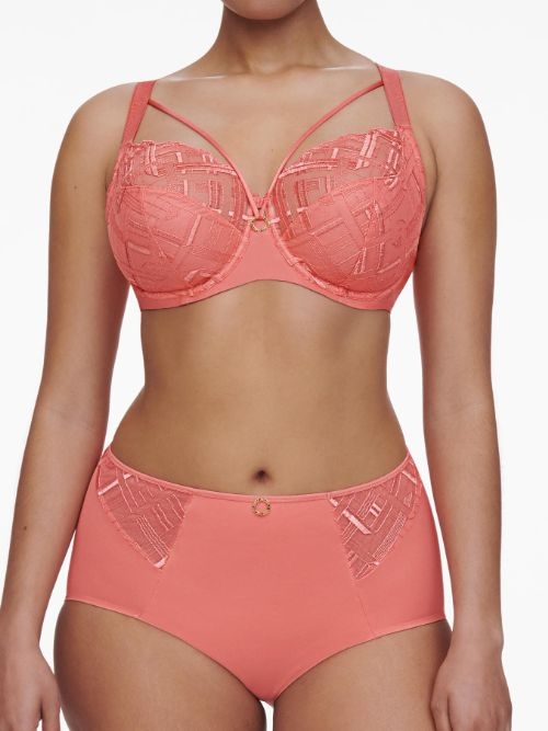 Chantelle Graphic Support coral high waist brief