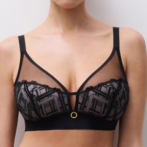Chantelle Graphic Support black wireless bra