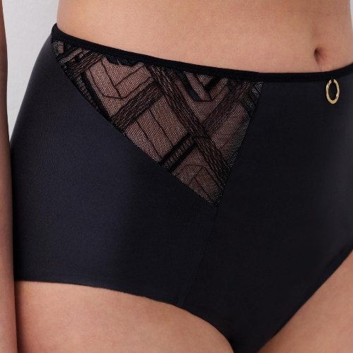 Chantelle Graphic Support black high waist brief