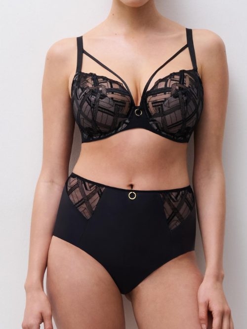 Chantelle Graphic Support black high waist brief