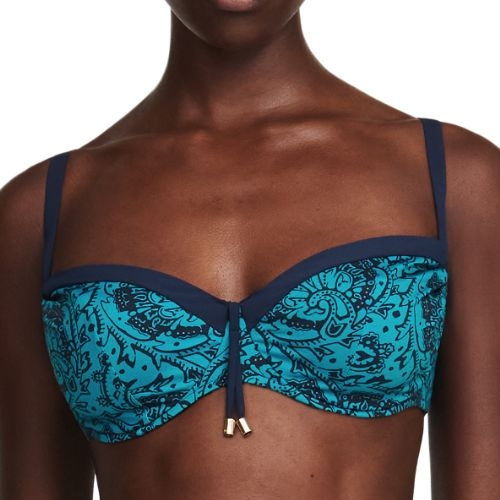 Chantelle Badmode Flowers blue soft-cup bikini bra
