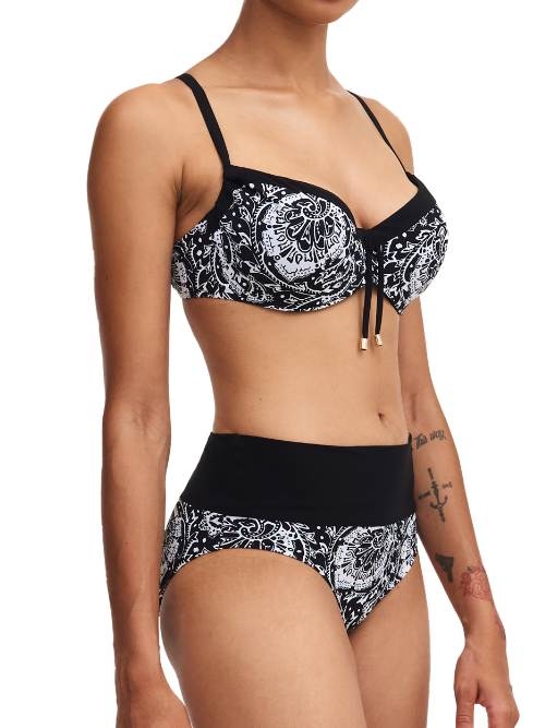 Chantelle Badmode Flowers black/white soft-cup bikini bra
