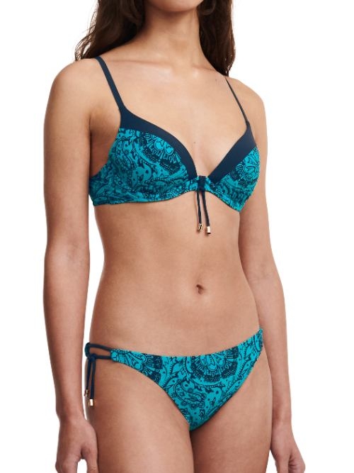 Chantelle Badmode Flowers blue push up bikini bra