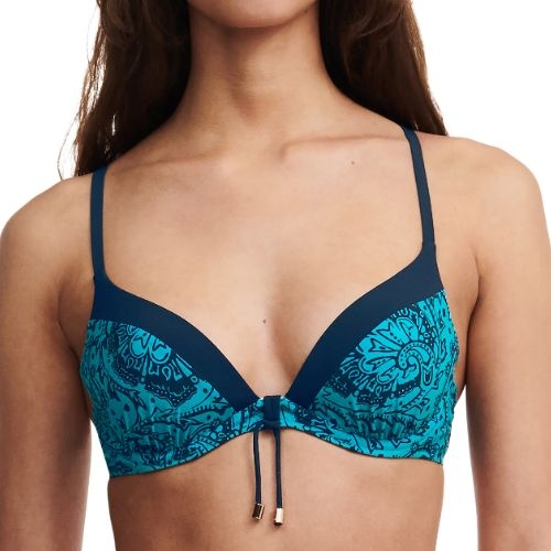 Chantelle Badmode Flowers blue push up bikini bra