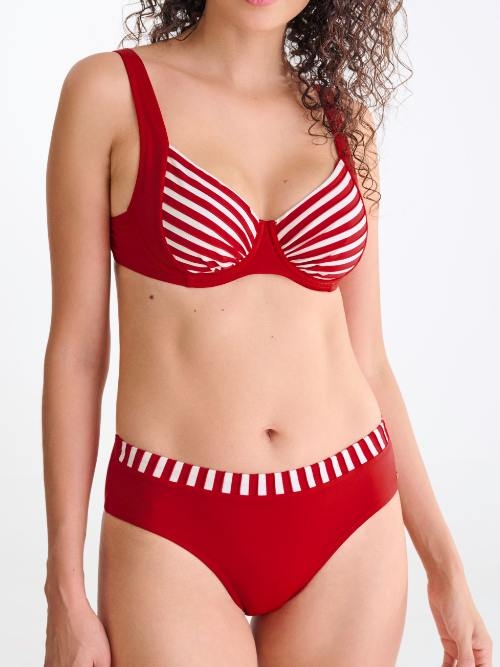 Lisca Swimwear Bondi Beach red/white soft-cup bikini bra