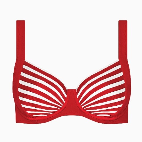 Lisca Swimwear Bondi Beach red/white soft-cup bikini bra