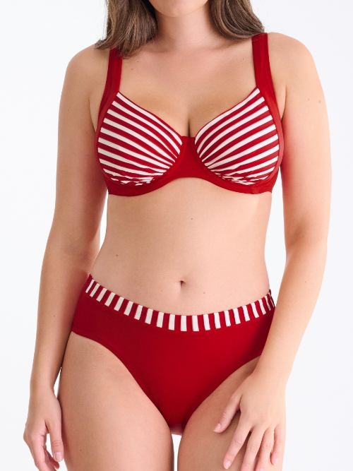 Lisca Swimwear Bondi Beach red/white soft-cup bikini bra