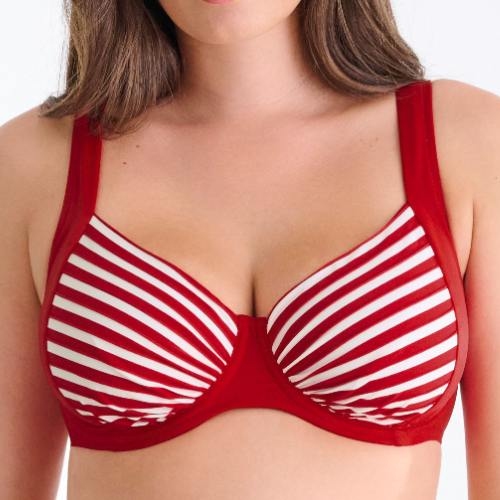 Lisca Swimwear Bondi Beach red/white soft-cup bikini bra