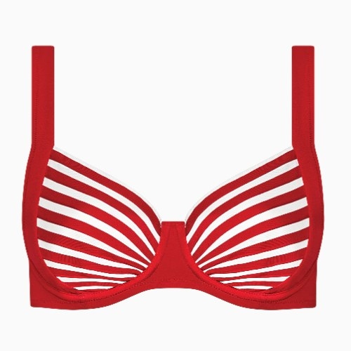 Lisca Swimwear Bondi Beach red/white soft-cup bikini bra