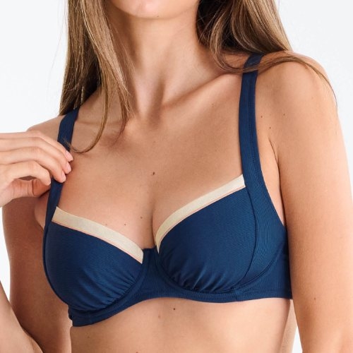 Lisca Swimwear Sydney navy blue soft-cup bikini bra