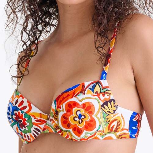 Lisca Swimwear Mexico pink/print padded bikini bra