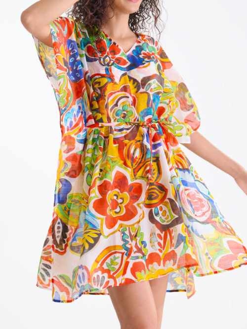 Lisca Swimwear Mexico pink/print kaftan