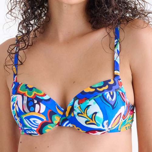 Lisca Swimwear Mexico blue/print padded bikini bra
