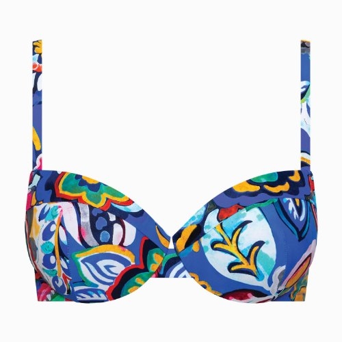 Lisca Swimwear Mexico blue/print padded bikini bra
