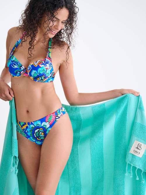 Lisca Swimwear Mexico blue/print padded bikini bra