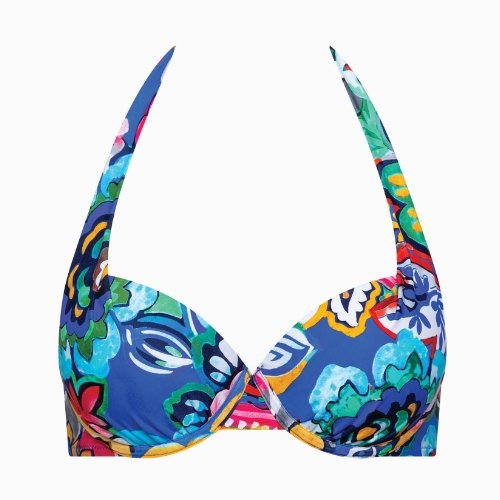 Lisca Swimwear Mexico blue/print padded bikini bra