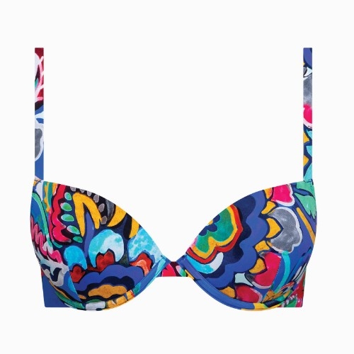 Lisca Swimwear Mexico blue/print push up bikini bra