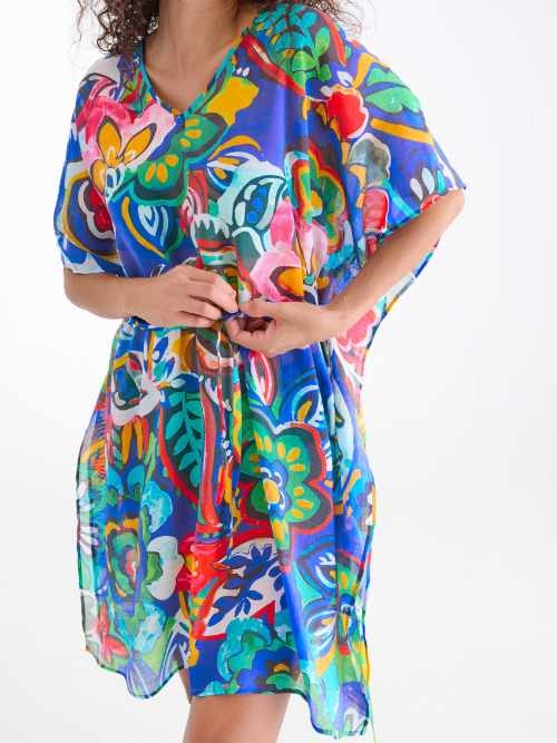 Lisca Swimwear Mexico blue/print kaftan