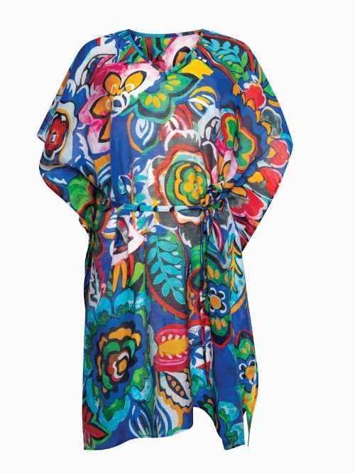 Lisca Swimwear Mexico blue/print kaftan