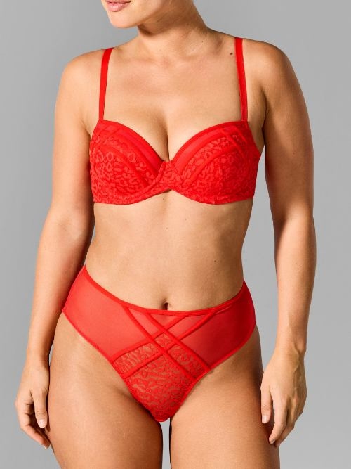 Sapph High Society red high waist brief