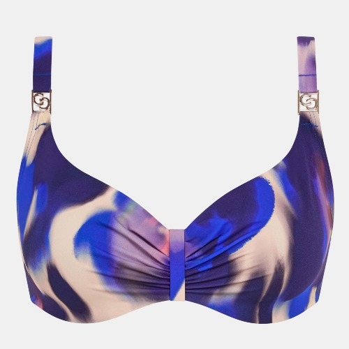 Chantelle Badmode Sauvage blue/print soft-cup bikini bra