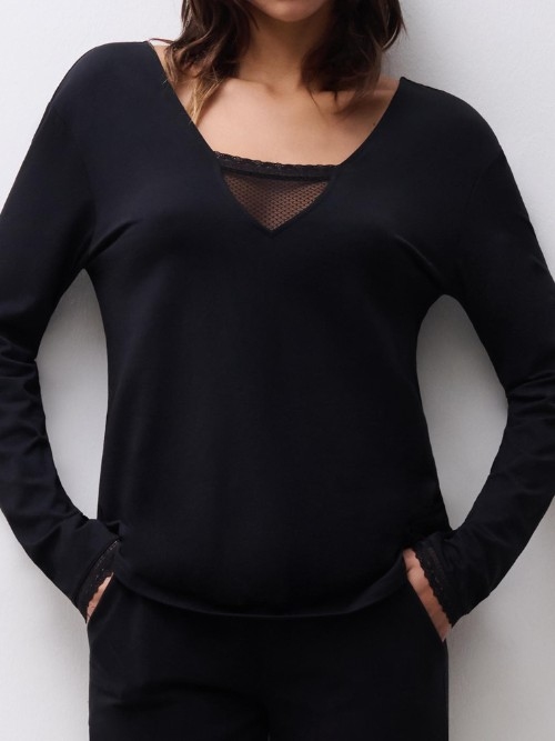 Chantelle Nachtmode Romance black sleep shirt