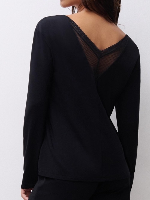 Chantelle Nachtmode Romance black sleep shirt