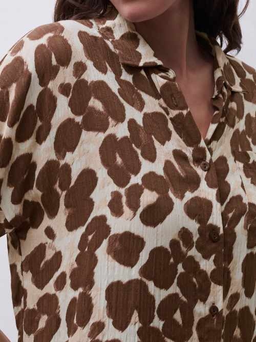 Femilet Nightwear Layla brown/print sleep shirt