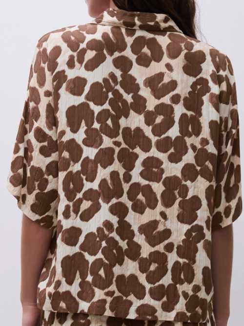 Femilet Nightwear Layla brown/print sleep shirt
