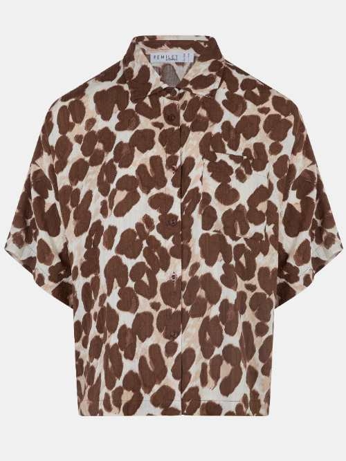 Femilet Nightwear Layla brown/print sleep shirt