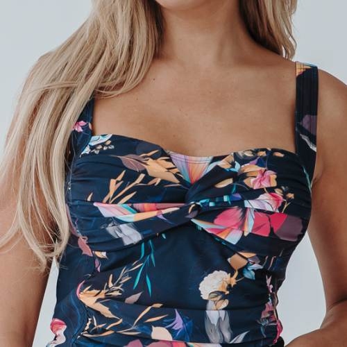 Bomain Ravenna navy blue tankini set