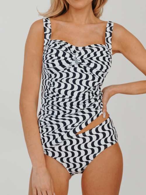 Bomain Miami navy blue tankini set